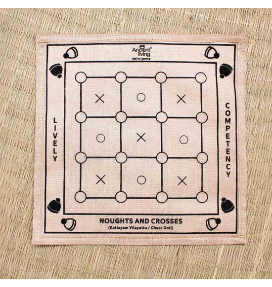 Noughts and Crosses Board Game in Raw Silk