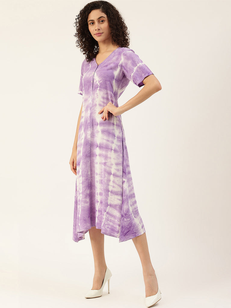 Women's Lavender Placket Dress