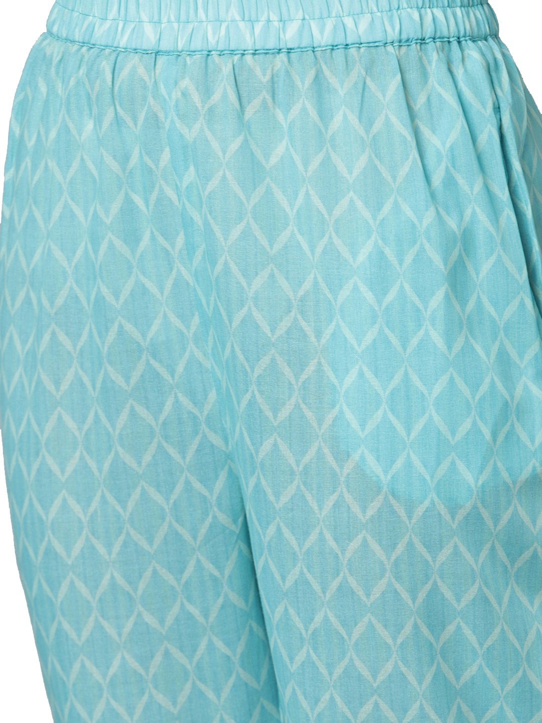 Women's Printed 3/4 Sleeve Poly Cotton Round Neck Kurta & Pant Set - Myshka