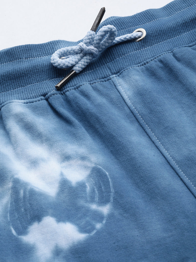 Women's Bandhej Blue Tie Dye Sweatshirt With Joggers