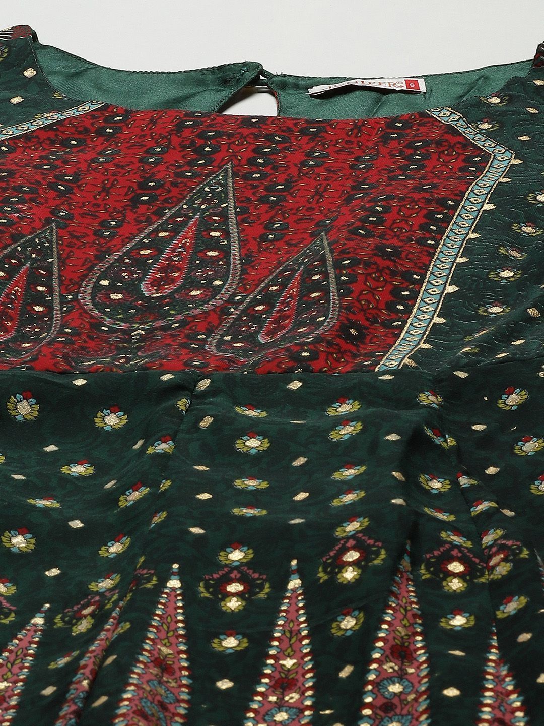 Women's Jadegreen Georgette Printed Anarkali Dress - Juniper