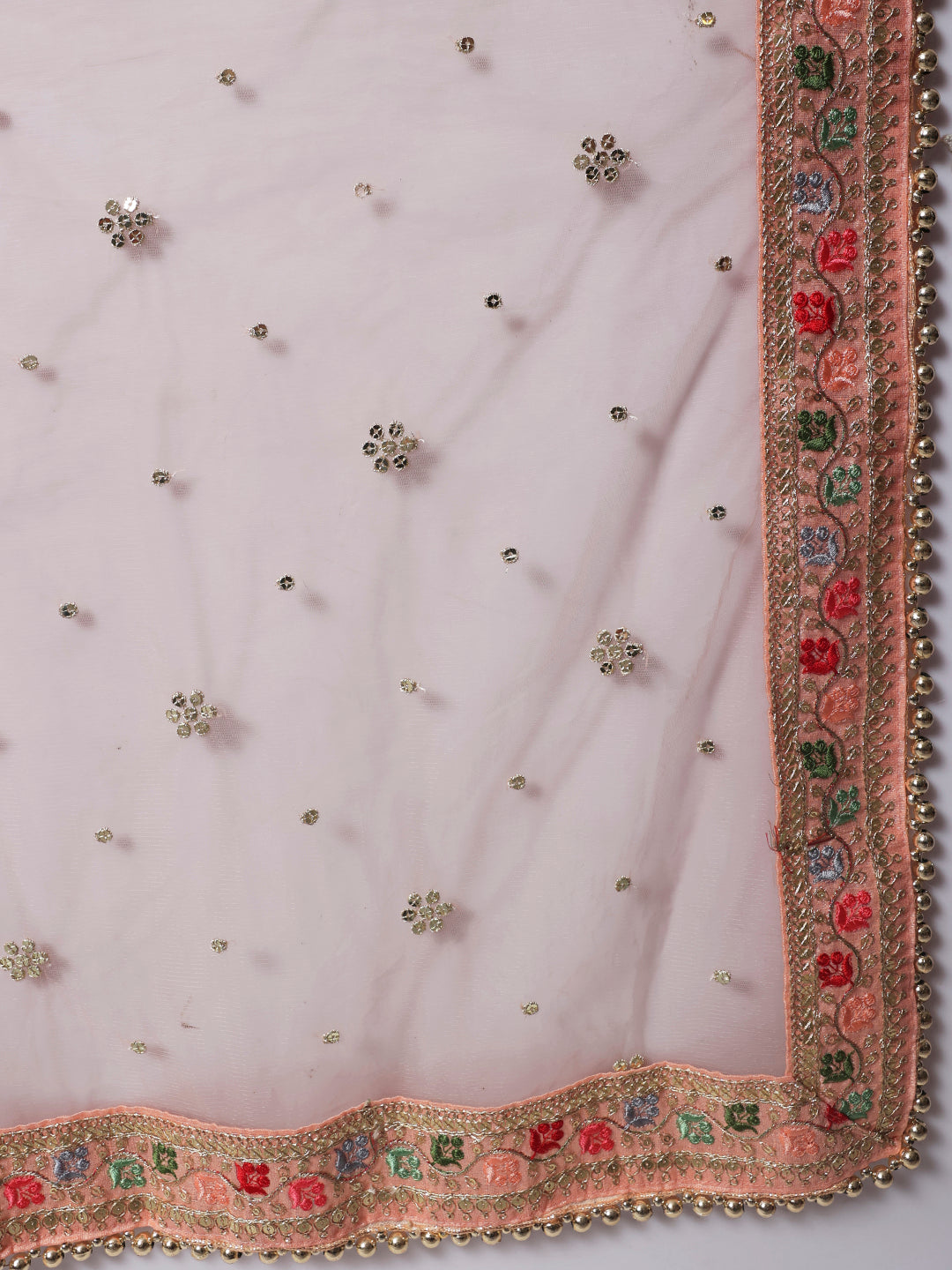 Women's Bridal Queen Peach Silk Kurti With Straight Pants And Bridal Dupatta - Anokherang