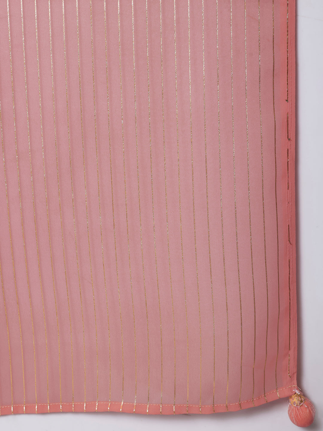 Women's Pink Glam Foil Lines Straight Kurti With Chudidar And Foil Dupatta - Anokherang