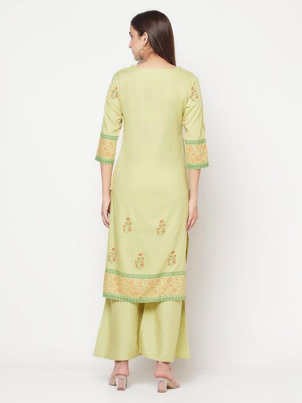 Women's Rayon Screen print straight kurta,Pis