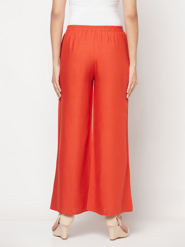 Women's Rayon Flared slip-on Palazzo,Ru