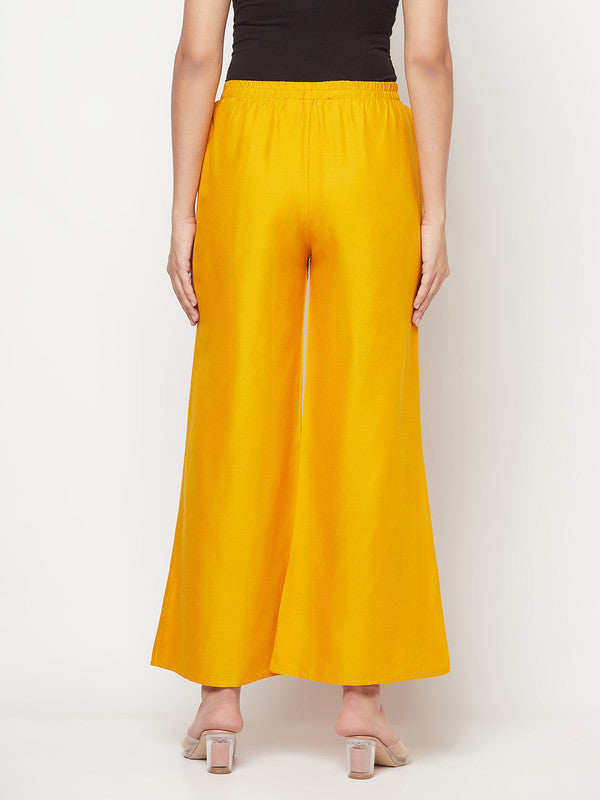 Women's Rayon Flared slip-on Palazzo,Musta