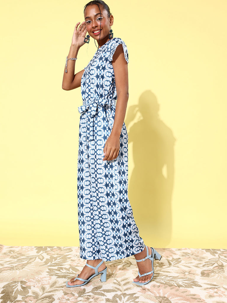Women's Circular Tie & Dye Linen  Jumpsuit