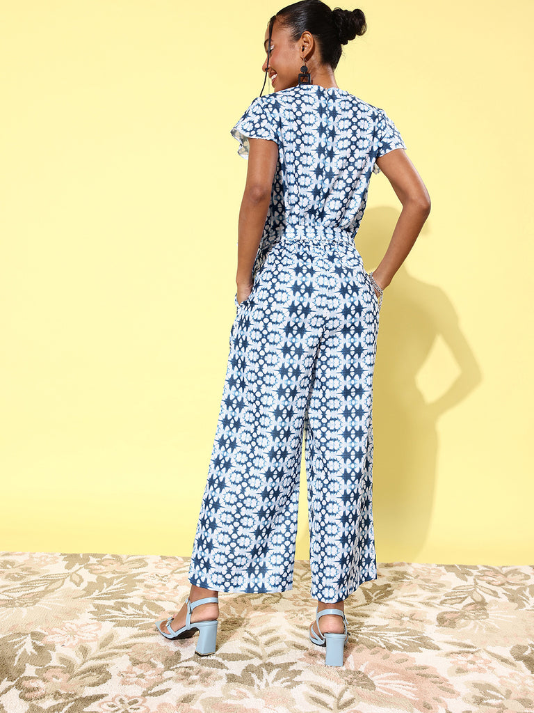 Women's Circular Tie & Dye Linen  Jumpsuit