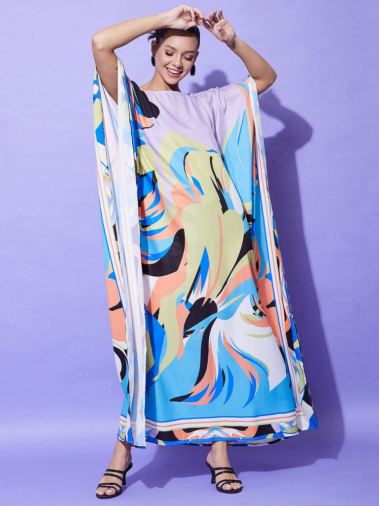 Women's Printed Satin Kaftan