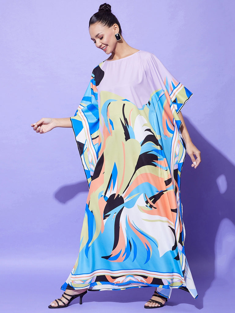 Women's Printed Satin Kaftan