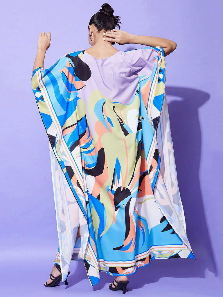 Women's Printed Satin Kaftan