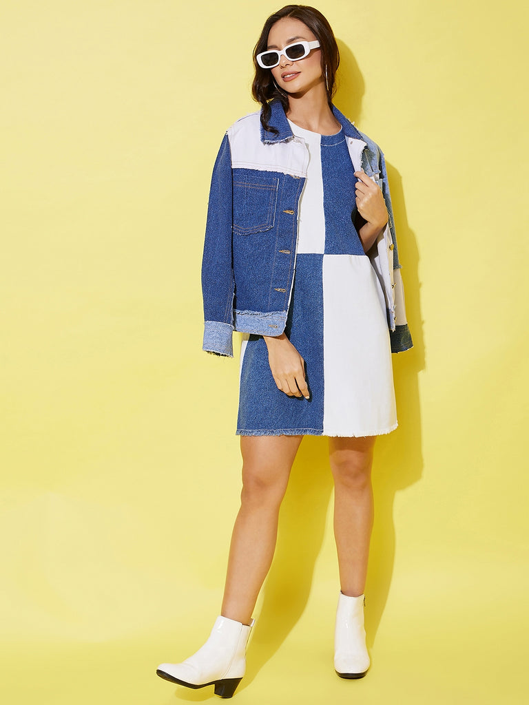 Women's Denim Patchwork Dress
