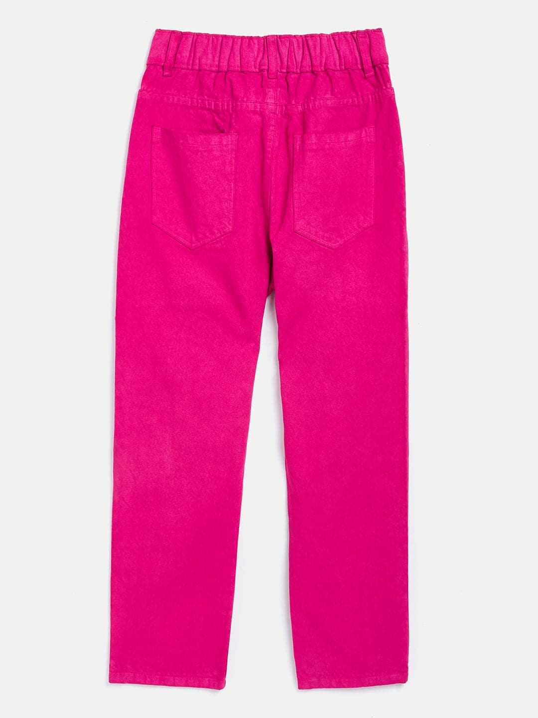 Girls Fuchsia Front Pocket Straight Jeans - Lyush Kids