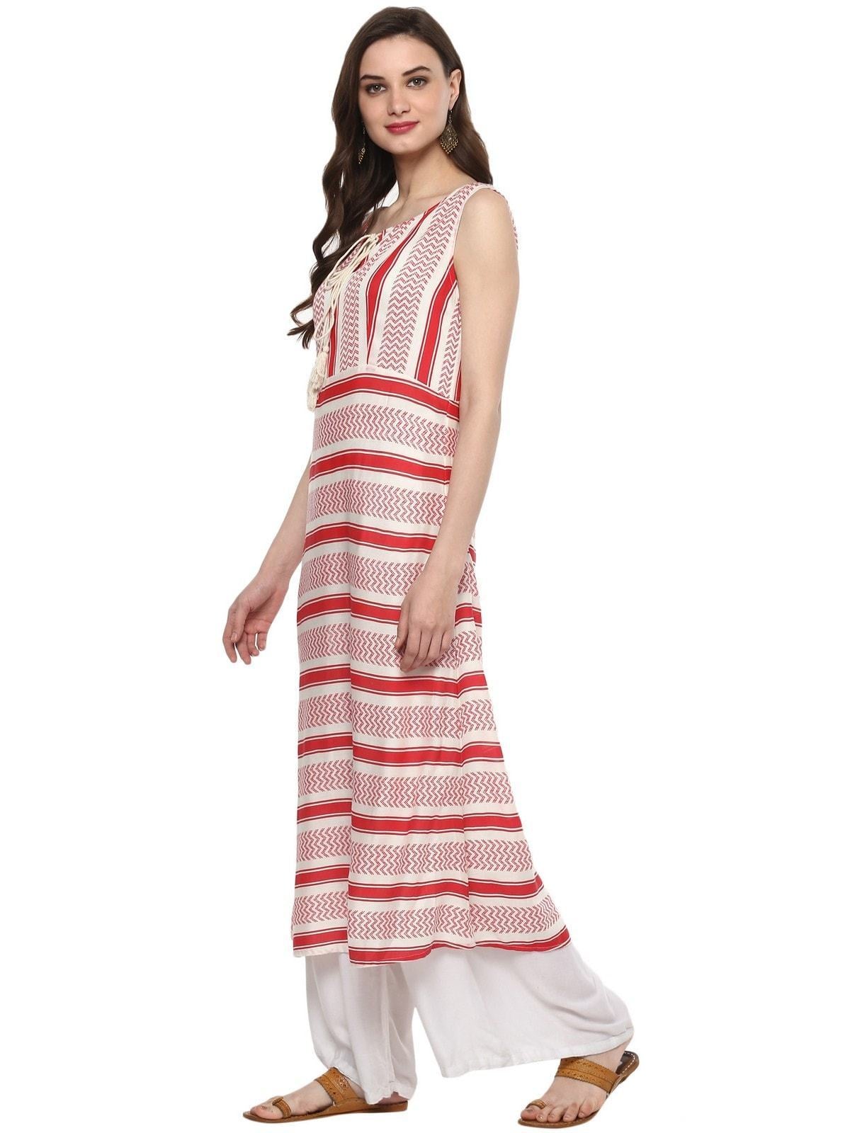 Women's Striped Dori Kurta - Pannkh