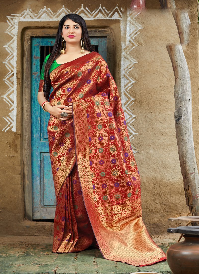 Women's Festive Function Wear Banarasi Silk Saree2 - Monjolika
