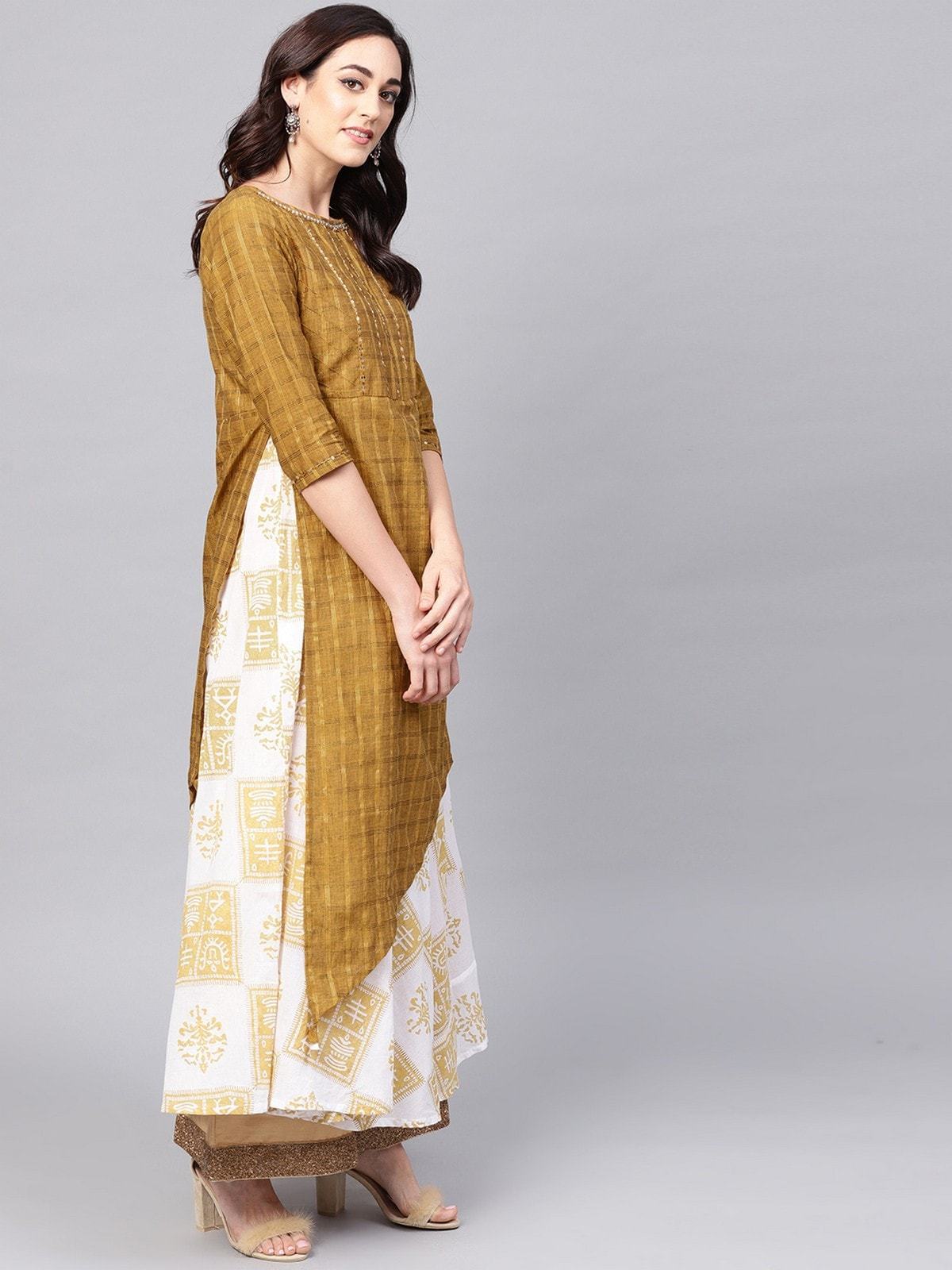 Women's Handloom Lurex Double Layer Kurta - Pannkh