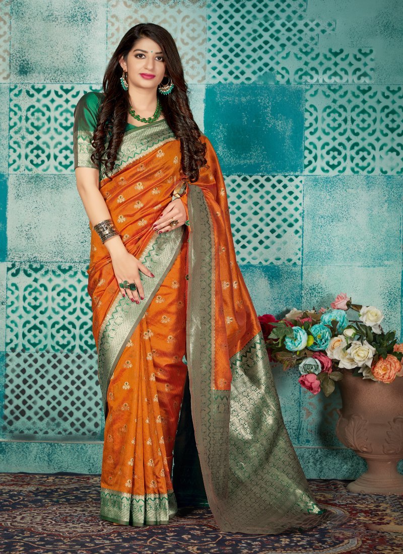 Women's Weaving Work Banarasi Silk Saree7 - Monjolika