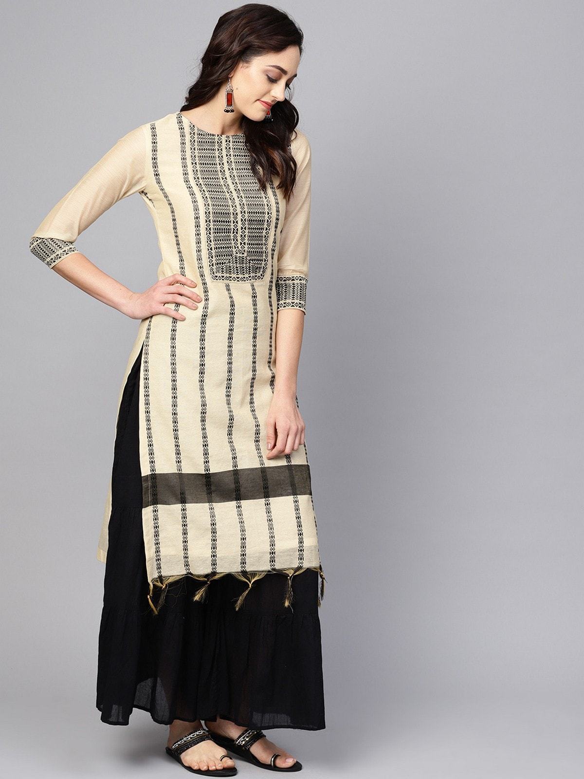 Women's Straight Fit Stripe Printed Kurta - Pannkh