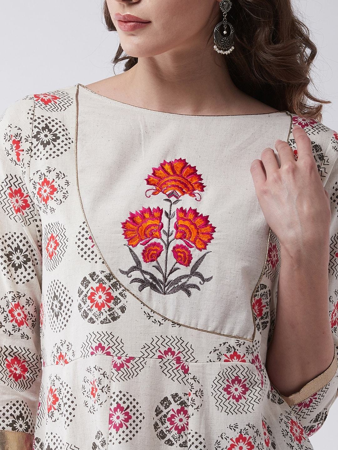 Women's Embroidered Flared Kurta - Pannkh
