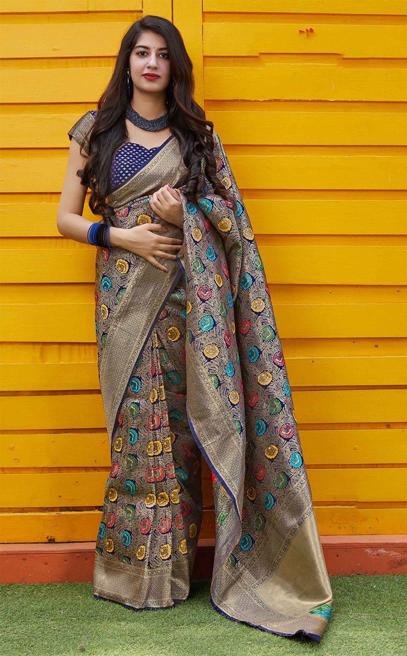 Women's Banarasi Silk Woven Designer Saree2 - Monjolika