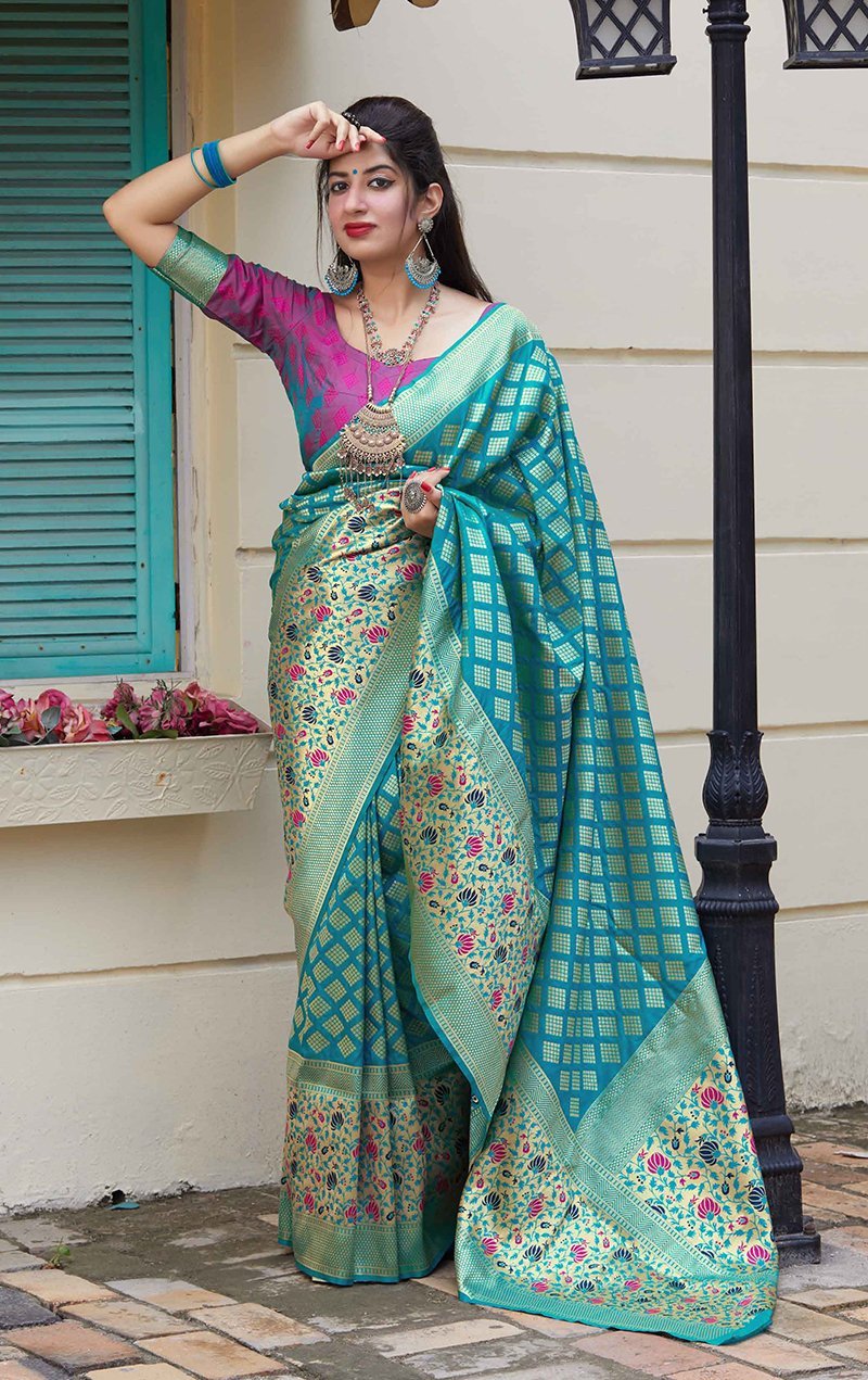 Women's Banarasi Silk Woven Designer Saree5 - Monjolika