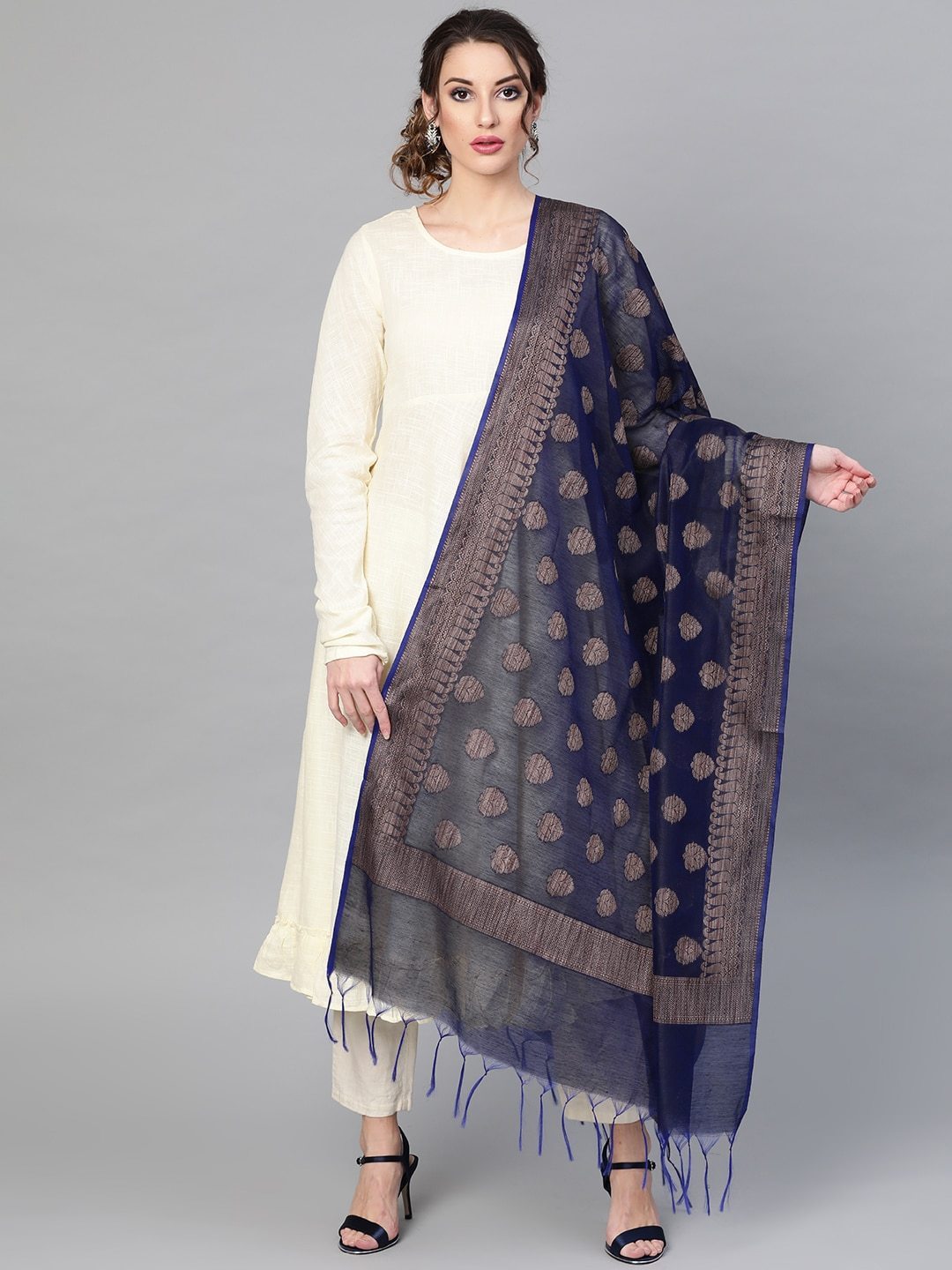 Women's  Woven Design Banarasi Dupatta -AKS