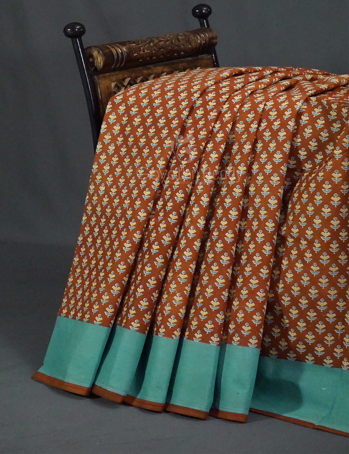 Women's Brown Pure Mulmul Cotton Saree - Gayathri Sarees