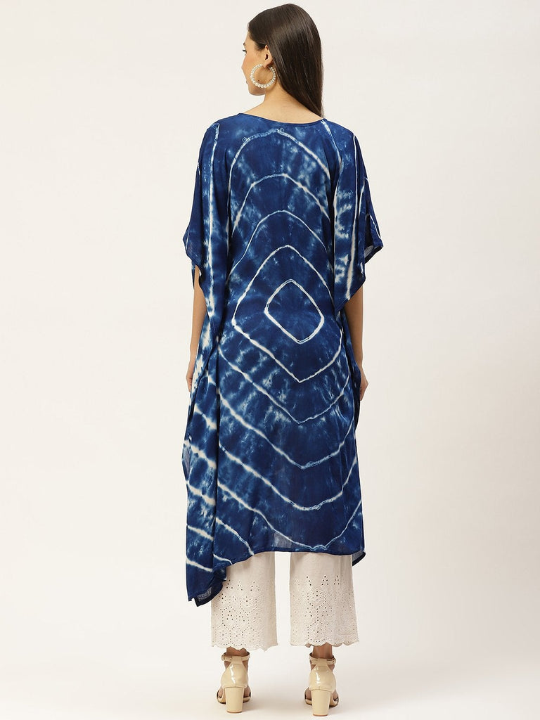 Women's Blue Crepe Kaftan Kurta
