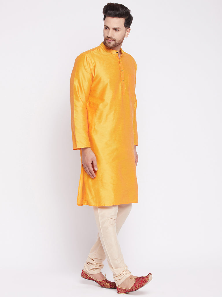 Men's Long Kurta with Band Colla