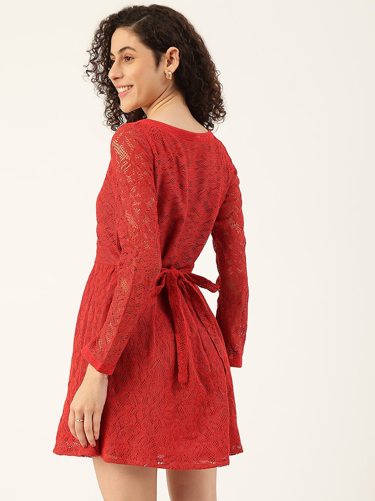 Women's Red Net Dress
