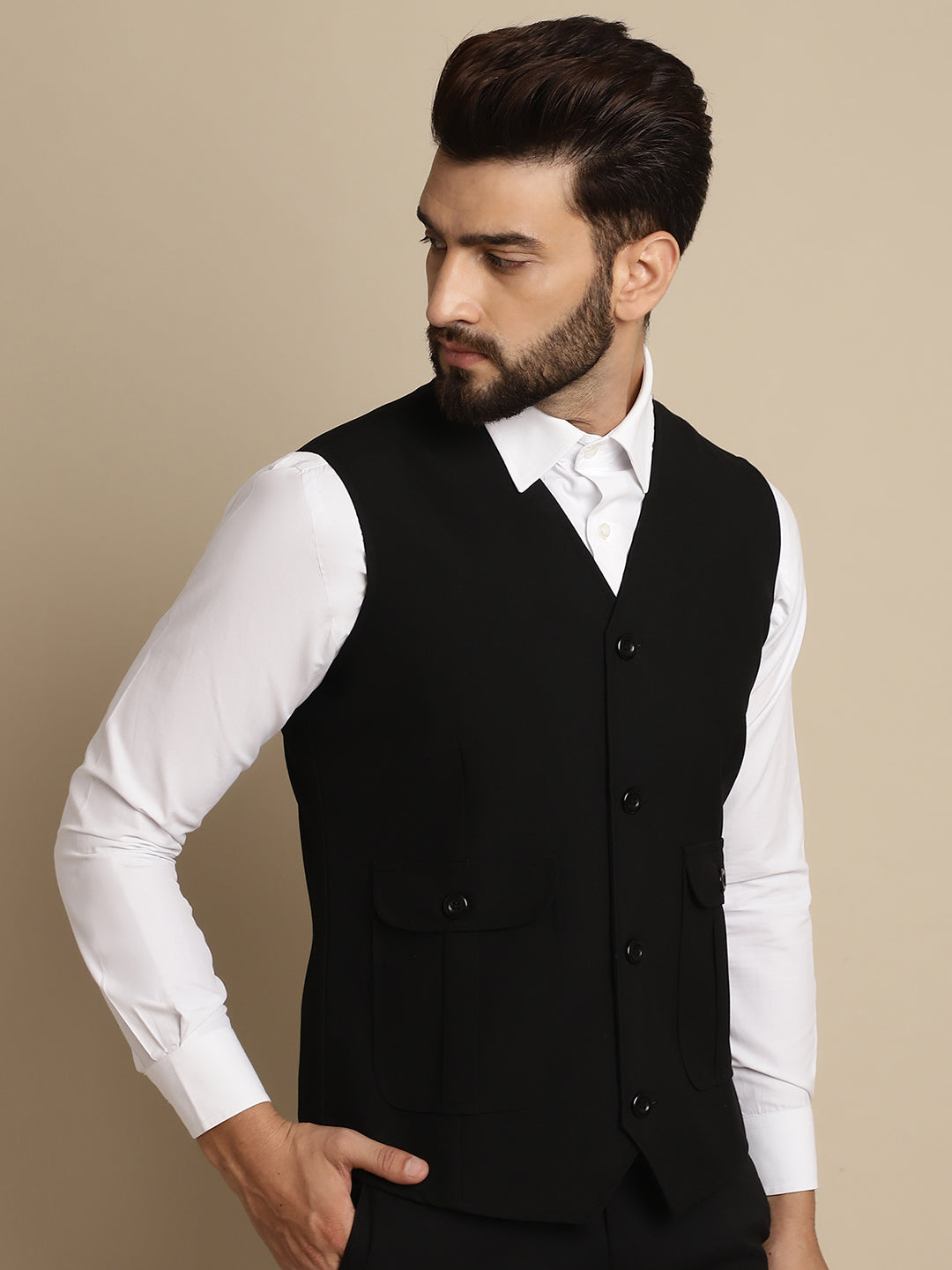 Men's Waistcaot With Patch Pocket - Even Apparels