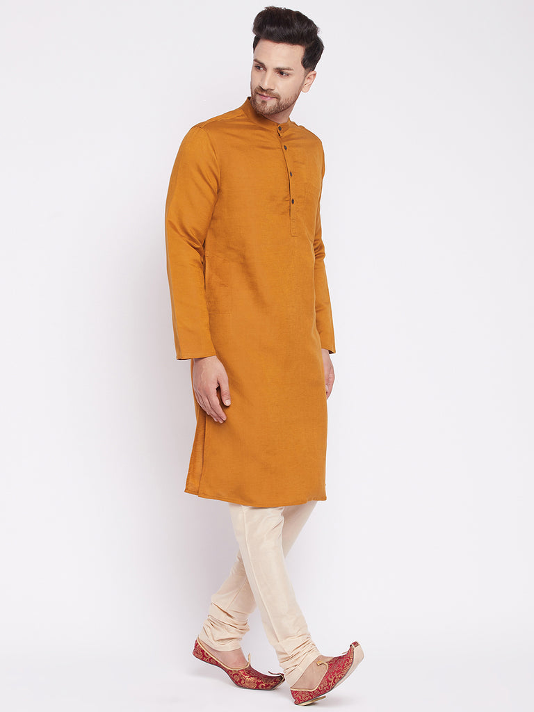 Men's Long Kurta with Band Colla