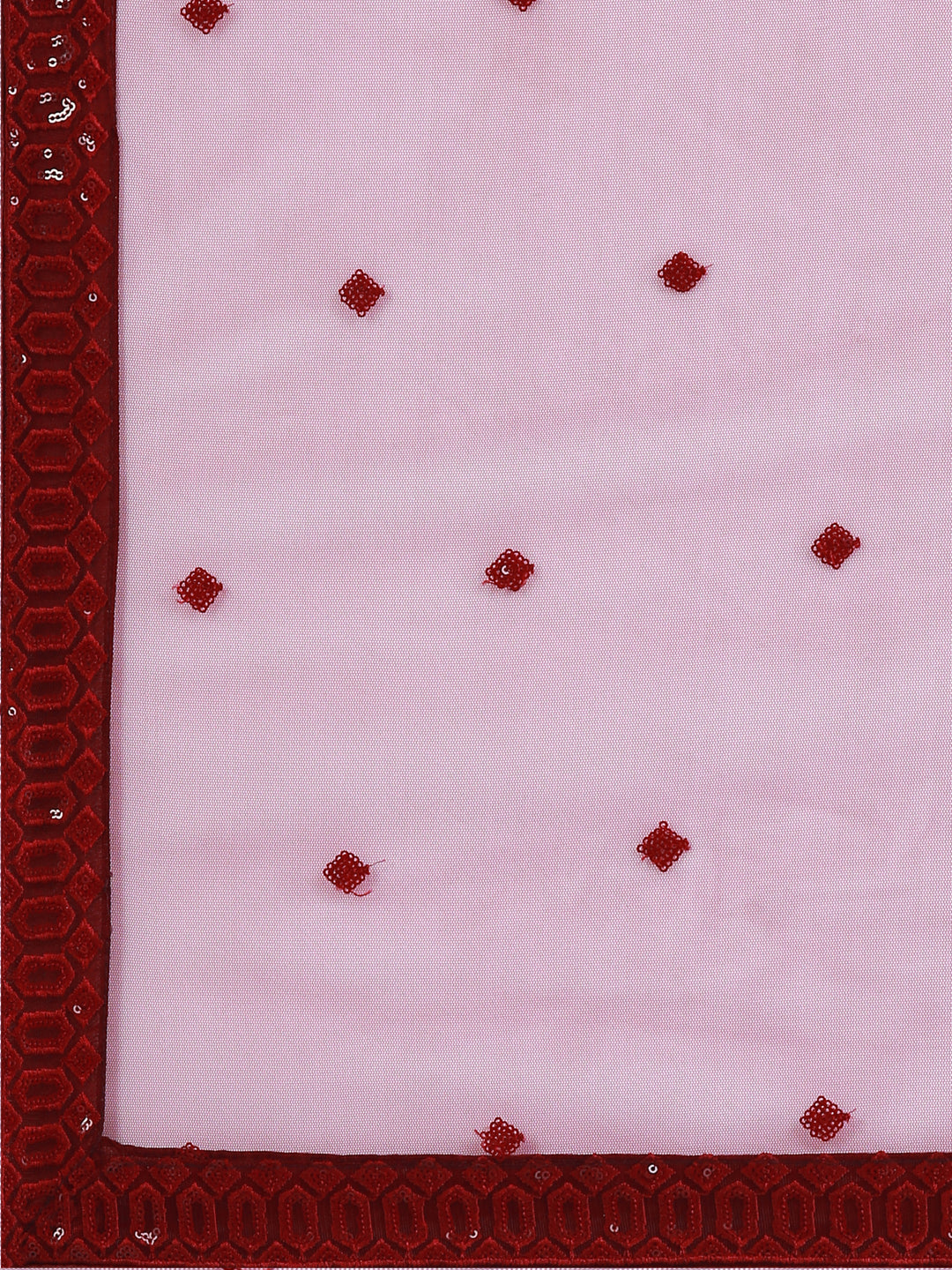 Women's Maroon Net Sequinse Work Fully-Stitched Lehenga & Stitched Blouse, Dupatta - Royal Dwells
