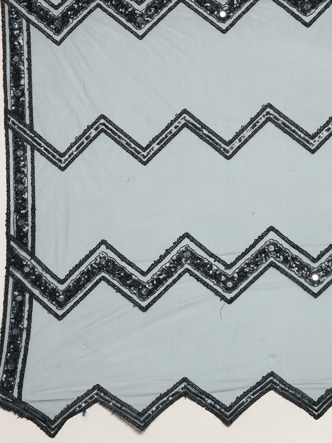 Women's Navy Blue Net  Coding, Sequince And Mirror Work Lehenga Choli - Royal Dwells