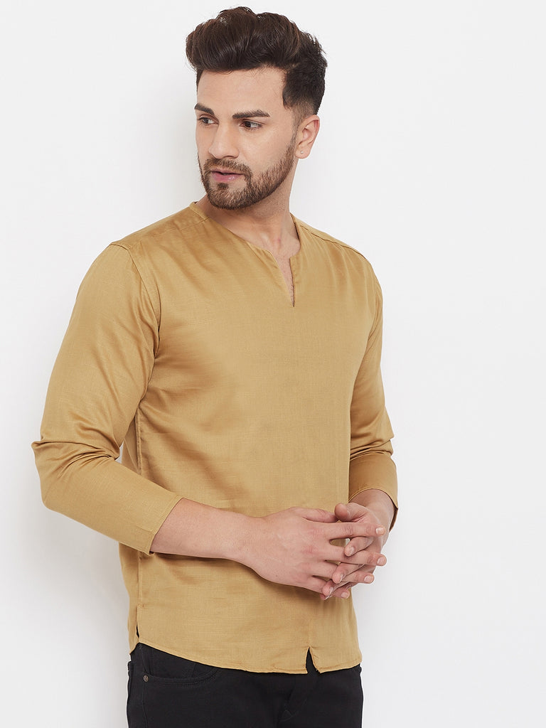 Men's Mustard Summer Casual Shirt Kurta