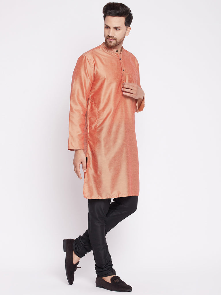 Men's Long Kurta with Band Colla