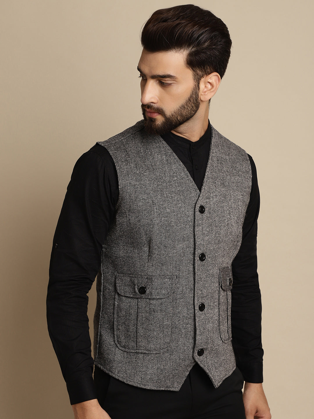 Men's Woolen Waistcaot With Patch Pocket - Even Apparels