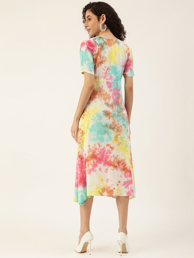 Women's Colorful Placket Dress