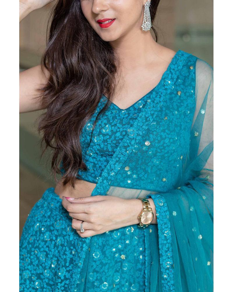 Women's Turquoise Blue Lehenga