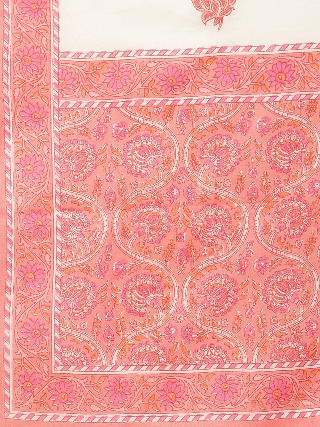Women's Pink Printed & Embroided Kurta with Trousers & Dupatta (3pc) - Maaesa