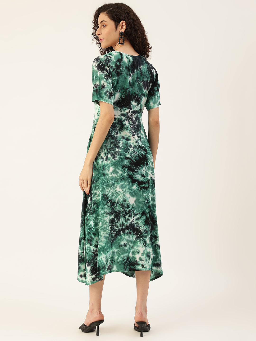 Women's Ocean Green Side Slit Dress - Maaesa