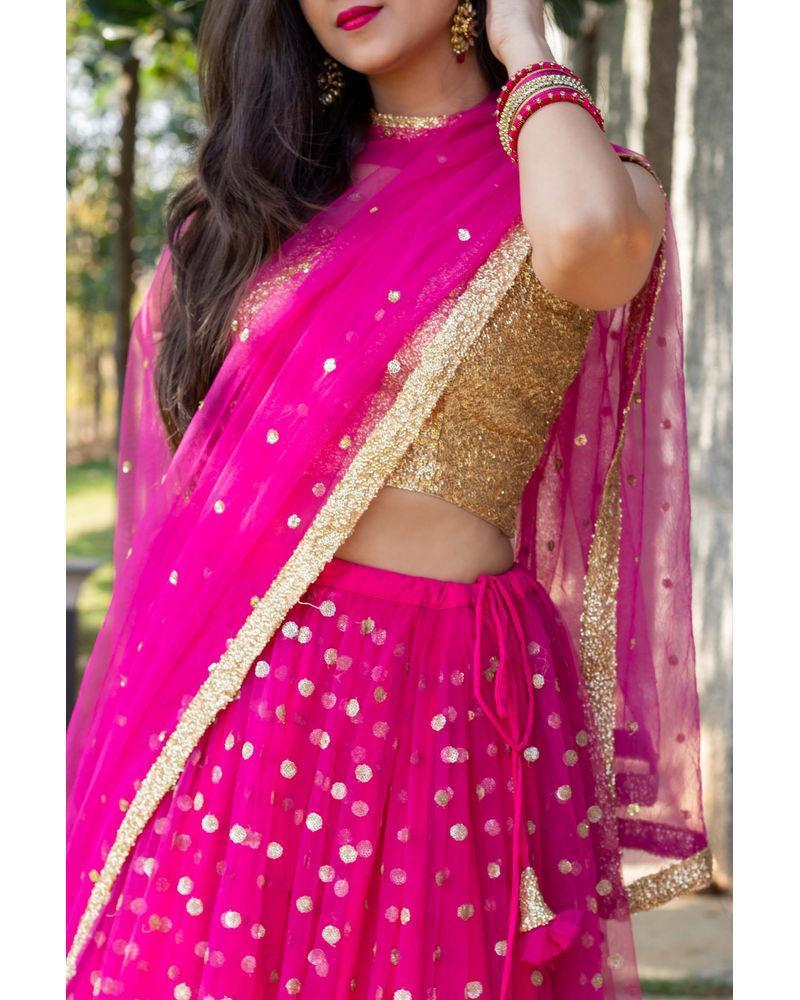 Women's Rani Pink Lehenga - Label Shaurya Sanadhya