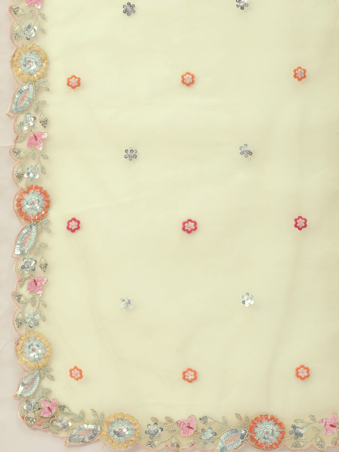 Women's Shaded Mustard Net Sequince Embroidered Lehenga & Blouse, Dupatta - Royal Dwells