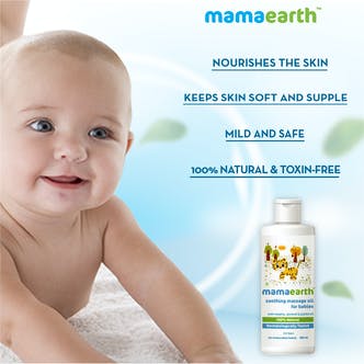 Soothing Massage Oil for Babies with Sesame, Almond and Jojoba Oil - 200ml - Mama Earth