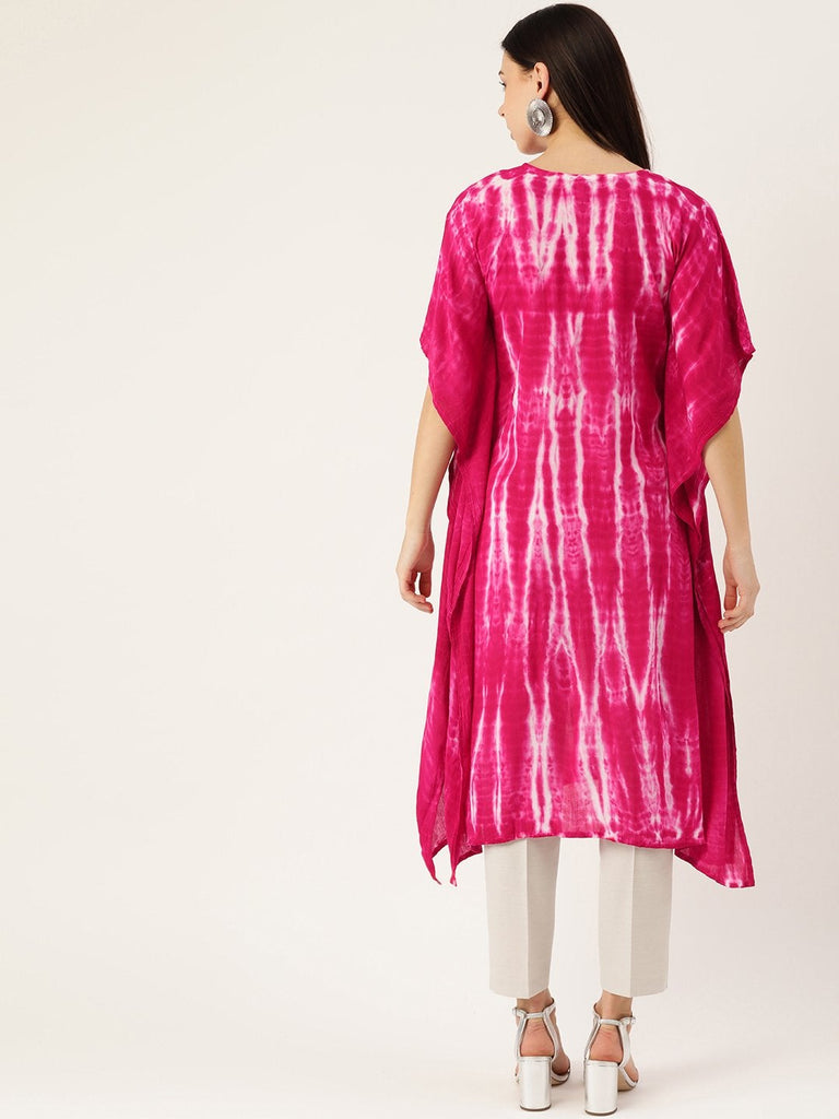 Women's Pink Crepe Kaftan Kurta