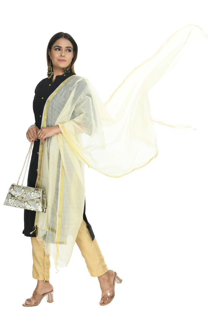 Women's Banarsi Chanderi Piping Dupatta Mfd0028