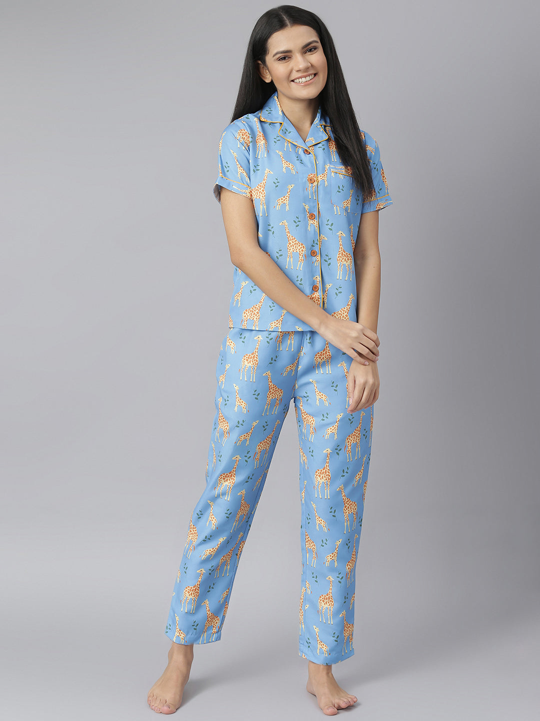 Women's Summer Water Melon Digital Printed Night Suit Set - Stylestone