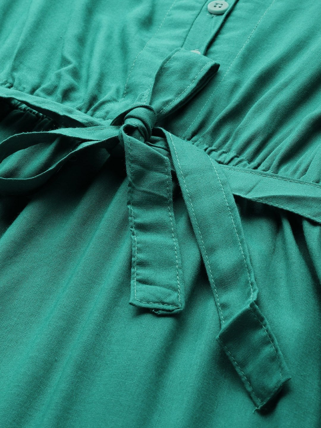 Women's Green Dress With Belt - InWeave