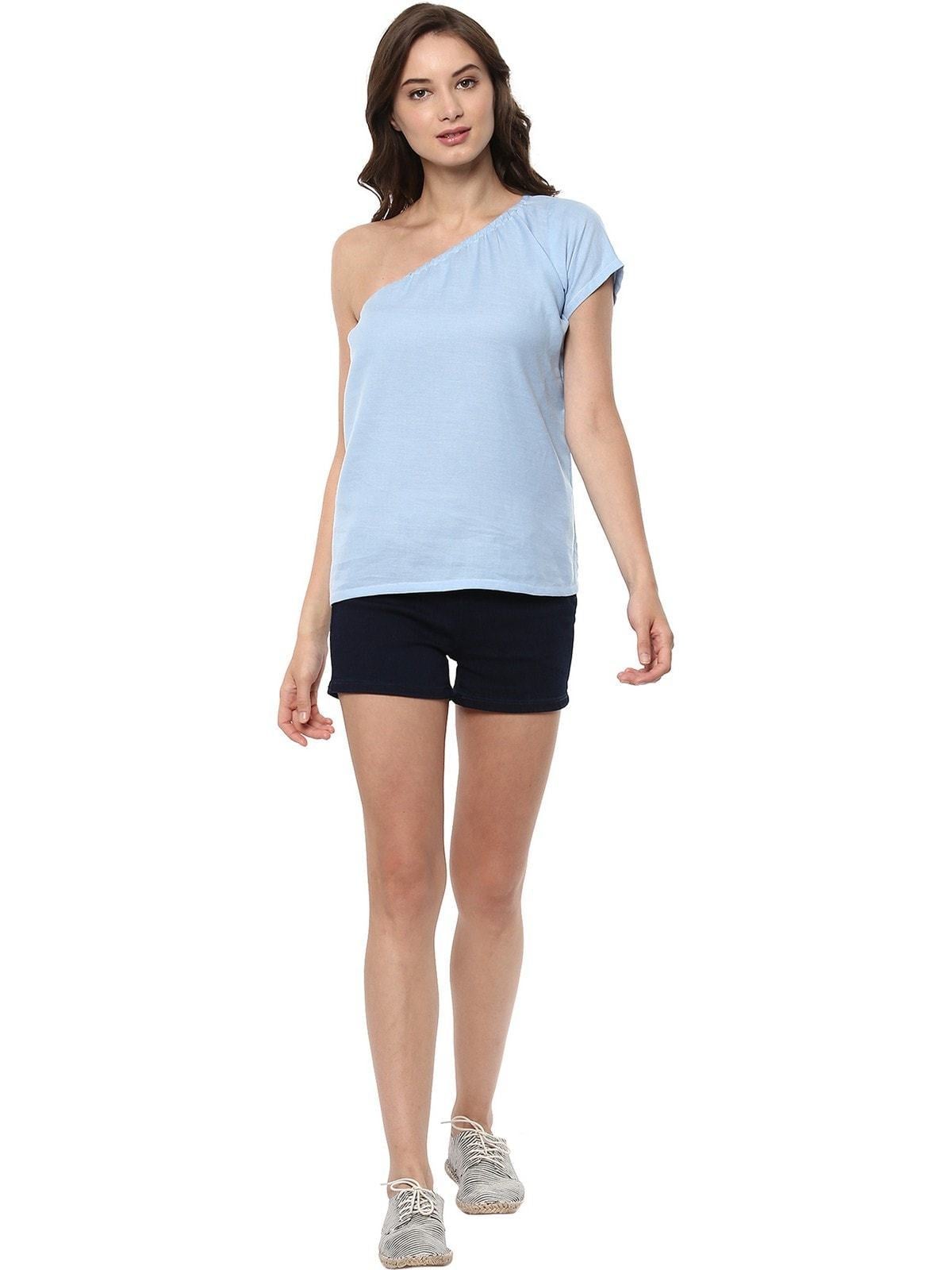 Women's Chambray One-Shoulder Top - Pannkh