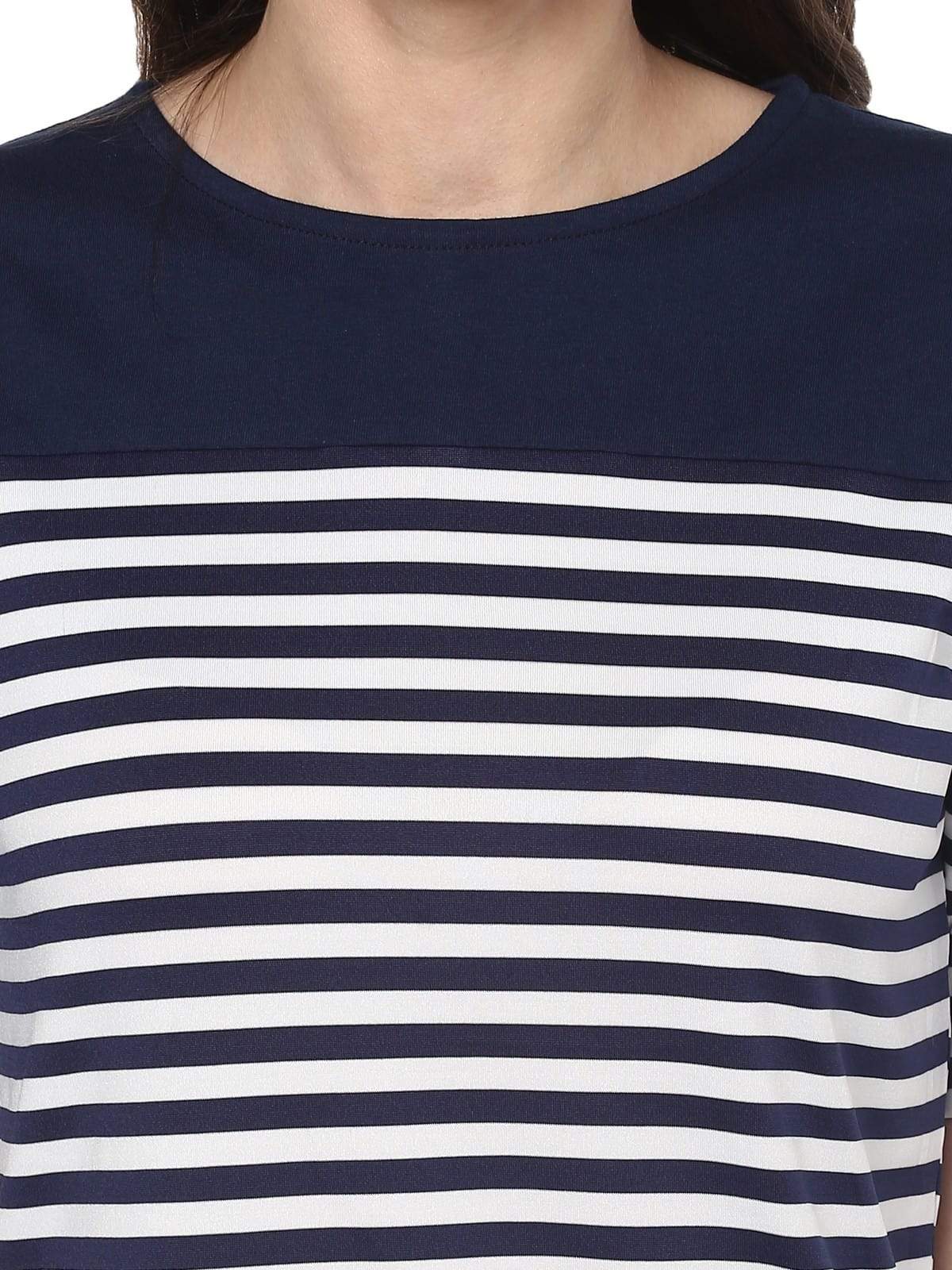 Women's Breton Stripe Back Detail Top - Pannkh